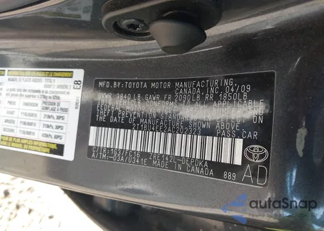 2010 Toyota Corolla S/Le/Xle from USA, damaged, VIN 2T1BU4EE2AC202323